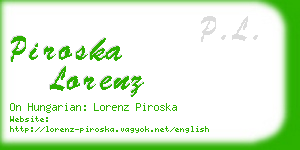 piroska lorenz business card
